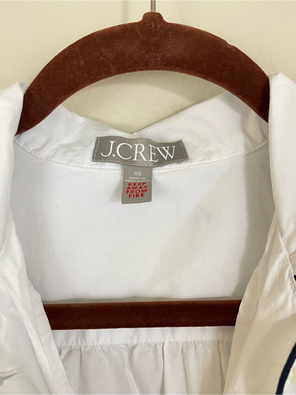 J. Crew New End on End Cotton Long Sleeve Nightshirt White Size XS - Picture 3 of 11